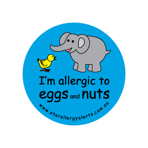I'm allergic to Eggs and Nuts (blue) - badge