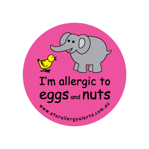I'm allergic to Eggs and Nuts (pink) - sticker