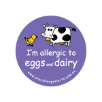 I'm allergic to Eggs and Dairy - badge