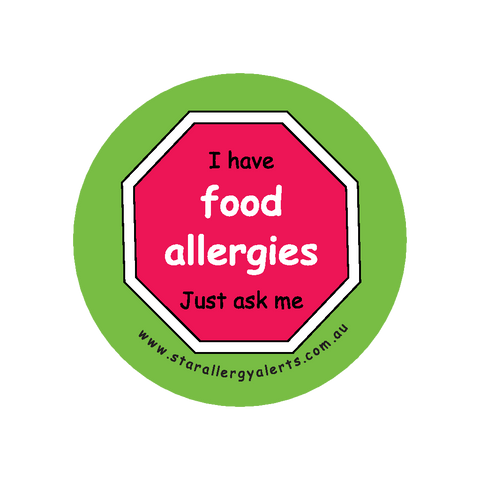 I have Food Allergies, Just ask me - badge