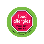 Food Allergies, Please don't feed me - badge 44mm