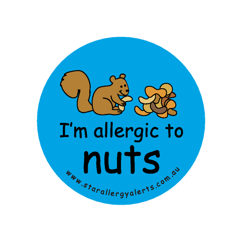 I'm allergic to Nuts (Squirrel Blue) - badge