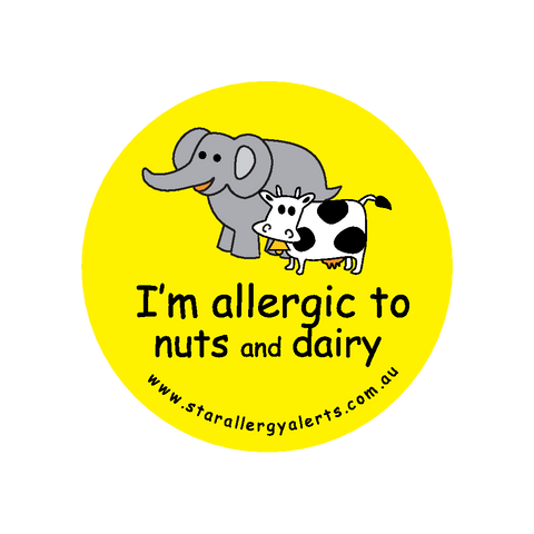 I'm allergic to Nuts and Dairy - badge