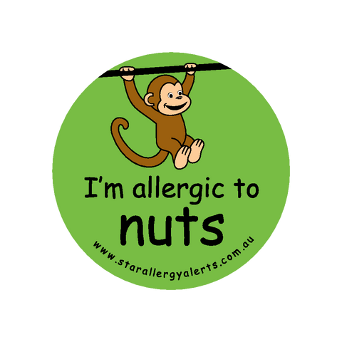 I'm allergic to Nuts (Monkey Green) - badge