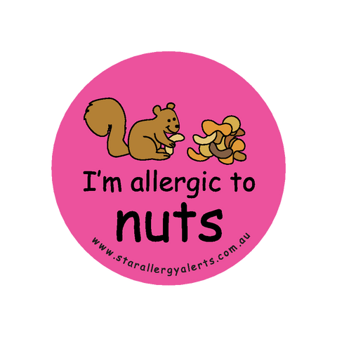 I'm allergic to Nuts (Squirrel Pink) - badge