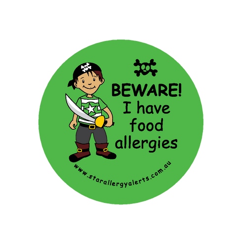 Beware, I have food allergies pirate - sticker