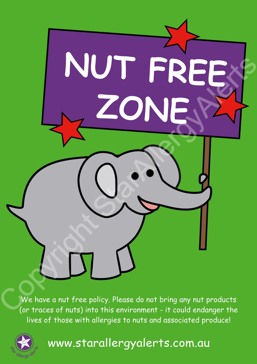 Nut Free Zone Poster Star Allergy Alerts nut-free-zone-poster-star-allergy-alerts