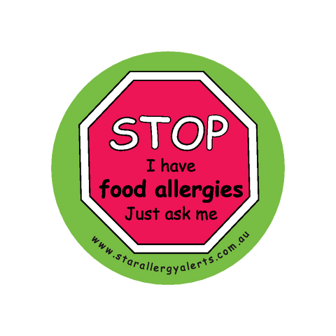 Stop, I have Food Allergies- Just ask me - badge