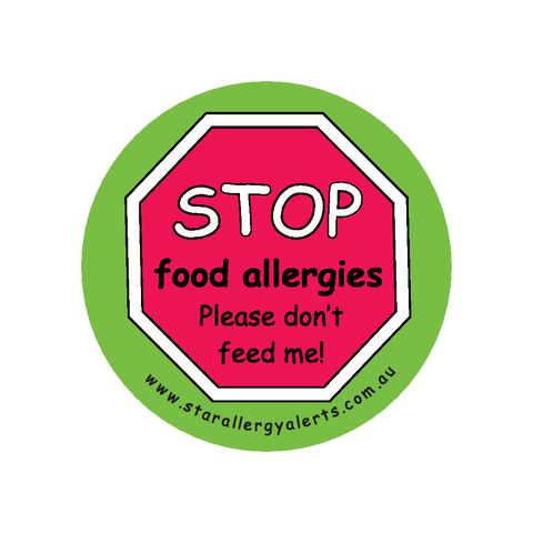 Stop, Food Allergies-Please don't feed me - badge