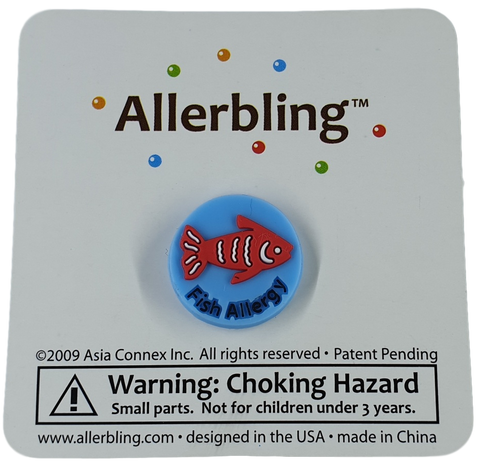 Seafood Allergy Medical ID, Sterling Silver Charm, Pre-engraved With...