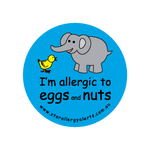 I'm allergic to Eggs and Nuts (blue) - sticker