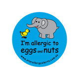 I'm allergic to Eggs and Nuts (blue) - sticker