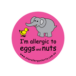 I'm allergic to Eggs and Nuts (pink) - sticker