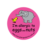 I'm allergic to Eggs and Nuts (pink) - sticker