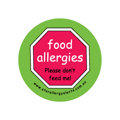 Food Allergies, Please don't feed me - badge 44mm