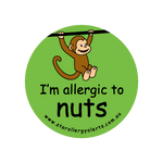 I'm allergic to Nuts (Monkey Green) - sticker