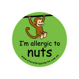 I'm allergic to Nuts (Monkey Green) - sticker