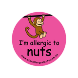 I'm allergic to Nuts (Monkey Pink) - sticker