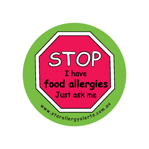 Stop, I have Food Allergies- Just ask me - sticker