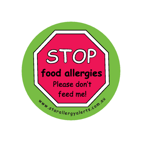 Stop, Food Allergies-Please don't feed me - sticker